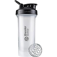 Classic V2 Shaker Bottle Perfect for Protein Shakes and Pre Workout, 28-Ounce, Clear/Black
