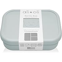 Ali+Oli Leak Proof Bento Box (Dream Blue) Food-Grade Silicone Bento Box, BPA, Phthalate, Lead, & PVC Free - Bento Lunch Box for Kids and Adults - Leak Resistant Sets With Lids Container
