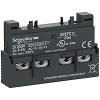 Schneider Electric - GPEFC11 Easy TeSys Auxiliary Contact Block, 1 NO and 1 NC, Top Mount, Screw clamp, for use with GP2E Manual Motor Starter