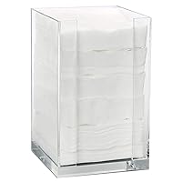 ForPro Square Pad Dispenser - Clear, Acrylic, Open Sides and Top Dispenser- Cocktail Napkin Dispenser - Fits 4” x 4” Cotton Pads - 7” H x 4.25” W x 4.25” L
