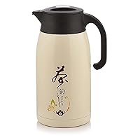 1.5L Home Thermo Jug Business Heat Kettle Office Coffee Tea Vacuum Insulated Pot Travel Thermos Flasks (Color : 01) (Color : Beige)