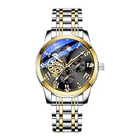 Watches for Men Automatic Mechanical Watch Waterproof Hollow Out Noctiucent Automatic Wind up Male Wristwatch