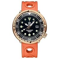 AMOY Mens Diver Watches 47.5mm Bronze Tuna Automatic Mechanical Wristwatch Diving 30ATM C3 Luminous Sapphire Mirror NH35