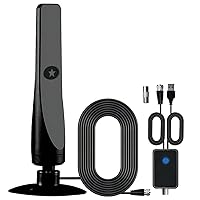 TV Antenna - Antenna TV Digital HD Indoor with 300+ Miles Range, 2023 Upgraded TV Antenna Indoor with Amplifier Signal Booster, Digital HDTV Antenna, Support 4K 1080p All TVs, 10ft Cable