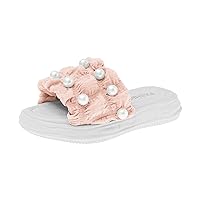 Girls PU Sandals Summer Outdoor Closed Toe Soft Rubber Sole Beach Water Shoes Dress Princess Flat Toddler Foam