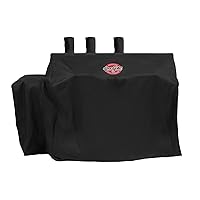 Char-Griller® 3-Burner Dual Fuel Expandable Propane Gas and Charcoal Outdoor Polyester Grill and Smoker Cover in Black, 29in x 65in x 49in, Model 8080