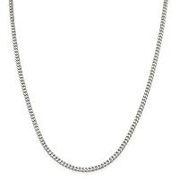 925 Sterling Silver Rhodium Plated Curb Chain Necklace Jewelry for Women in Silver Choice of Lengths 16 18 20 22 24 26 and 2mm 3.5mm 6mm 7mm