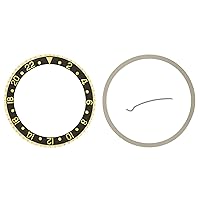 Ewatchparts BEZEL + INSERT COMPATIBLE WITH ROLEX GMT 18KY REAL GOLD 16700 16710 16718 16760 16713 BLACK