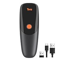 Tera Pro Extreme Performance 1D CCD Wireless Barcode Scanner Mini Portable 2500 Pixel Pocket Handheld Bar Code Reader Work with Bluetooth & 2.4G Wireless & USB Wired for iOS Android PC Tablet 1300C