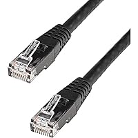 StarTech.com 25ft CAT6 Ethernet Cable - Black CAT 6 Gigabit Ethernet Wire -650MHz 100W PoE++ RJ45 UTP Molded Category 6 Network/Patch Cord w/Strain Relief/Fluke Tested UL/TIA Certified (C6PATCH25BK)