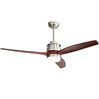 Sofucor 52 Inch Wood Ceiling Fan with Lights Remote Control 18W Dimmable LED Light Reversible DC Motor Modern Ceiling Fan for Farmhouse Kitchen Bedroom Basement Dining Living Room #52104SNHM