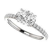 1.00 ct Moissanite Rings Oval Cut Solitaire Moissanite rings Moissanite Engagement Ring Size 3-12