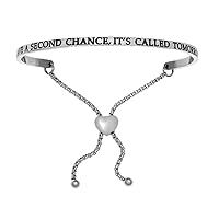 Intuitions Stainless Steel i Have a Second Chance, It's Called Tomorrow Adjustable Friendship Bracelet