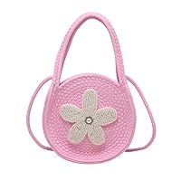 Tote Bag for Women Cotton Purses and Handbags Hand-Woven Top Handle Satchel Bag Flower Crossbody Shoulder Handbag