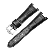 Genuine Leather Watch Strap For Patek Philippe 5711 5712G Waterproof Sweat-Proof Concave Folding Buckle Watchband 25mm Wristband