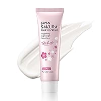 Whitening Brightening Tone up Cream,Sakura Essence Glow Tone up Cream Face Moisturizer Cream 1.06 Fl OZ Hydrating & Smooth Dry Skin Lightweight Nourishing Facial Skin Instant Tone-Up Lazy Face Cream