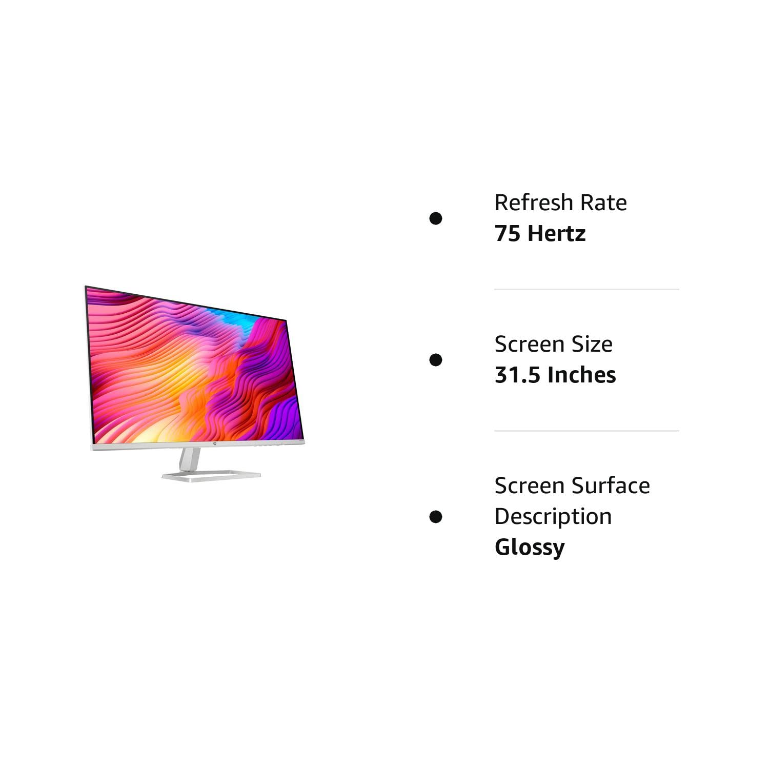 HP M32fw FHD Monitor, Full HD (1920 x 1080), AMD FreeSync 31.5 Inches, Ceramic white with silver stand