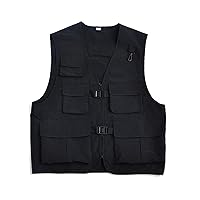 Tank Tops for Women Casual Summer Men's Sleeveless V Neck Zip Up Streetwear Cargo Vest Jacket with Pockets