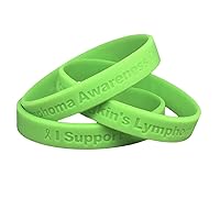 (10) I Support Non-Hodgkin's Lymphoma Awareness Bracelets 100% Medical Grade Silicone - Latex and Toxin Free - 10 Bracelets - Show Your Support For Non-Hodgkin's Lymphoma Awareness