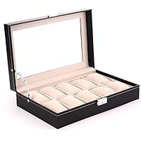 Watch Box Watch Box Elegant Storage For Up To 10 Wristwatches Jewellery Bracelet Collections Watch Organizer Collection (Color : Black Size : S)