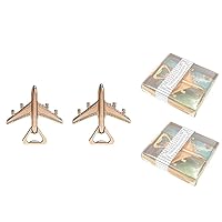 2 Pcs Airplane Shaped Bottle Opener with Gift Box Air Plane Travel Beer Bottle Opener Wedding Birthday Party Favor