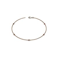 Aizza - 0.17cttw Natural Round Red Garnet Colors on Cable Bracelet in 14K Gold.