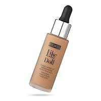 PUPA Milano Like A Doll Perfecting Make-Up Fluid Nude Look Foundation - Light Texture - Natural, Radiant Results - Nude Skin Effect - For All Skin Types - Blends Perfectly - Medium Beige - 1.01 Oz