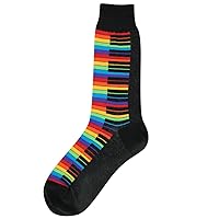 Foot Traffic, Men's Rainbow Piano Socks, Shoe Size 7-12