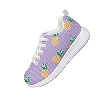 Children's Sports Shoes Boys and Girls Creative Pineapple Printed Shoes Soles Soft Shock Absorbing Wear Resistant Jogging Walking Shoes Outdoor Sports