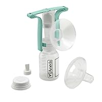 Ameda One-Hand Manual Breast Pump with Flexishield Areola Stimulator | BPA and DEHP Free | Includes Manual Breast Pump, (2) Valves, Flexishield Areola Stimulator and (1) 4 Ounce Bottle with Cap
