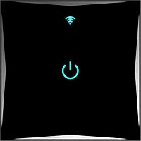 HL01-12 Smart Light Switch Single Black Wi-Fi App Touch Google Home Amazon Alexa