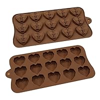 (2pcs) 15 even small diamond love heart silicone chocolate mold cake mold drop rubber mold high temperature resistant candy biscuits