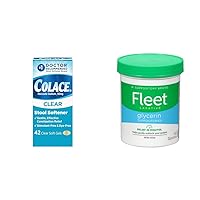 Colace Stool Softener Clear Gel Caps Constipation Relief 50mg 42ct & Fleet Glycerin Suppositories Adult Constipation Relief Aloe 50ct