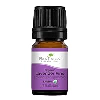 Plant Therapy Organic Lavender Fine 5 mL (1/6 oz) 100% Pure USDA Certified, Undiluted, Therapeutic Grade