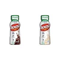 BOOST High Protein with Fiber Complete Nutritional Drink, 8 fl oz Bottles, 24 Rich Chocolate + 24 Very Vanilla (Pack of 48)