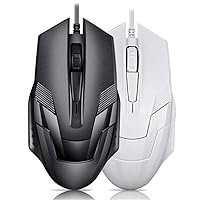 2 Pack 3 Button Wired Mouse, 1200 DPI LED USB Optical Gaming Mice Mouse for Office Business PC Laptop