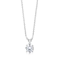 1.00 Ct Round Cut D/VVS1 Diamond Solitaire Pendant Necklace for Women 925 Sterling Silver