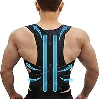Back Brace Posture Corrector Men Women Adjustable Back Posture Support Shoulder Neck Clavicle Brace Spine Support Improve Hunchback And Provide Lumbar Support (Color : Black, Size : Large)