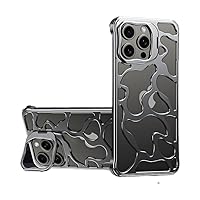 Elegant and Protective Aluminum Alloy Phone Case for iPhone 13 Pro Max/13 Pro/13 Hollow Design Cloud Texture Excellent Heat Dissipation Metallic Texture Ever New (13,Gray-no mag)