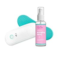 LaVie The 3-in-1 Warming Lactation Massager Bundle with Organic Pumping Spray | Breast Pumping Oil | Flange Spray Lubricant Prevents Sore Nipples | Breastfeeding Essentials