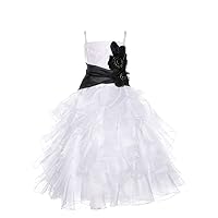 DressForLess Exquisite Organza Ruffles Overlay Pageant Party Holiday Communion Flower girl Dress