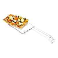 Restaurantware Cater Tek 10 Inch Serving Spatulas 10 Disposable Serving Utensils - Heavy-Duty Wide Edge Clear Plastic Lasagna Spatulas With Handle For Brownies Cakes And Eggs