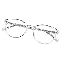 Blue Light Blocking Glasses Women Men TR90 Round Computer Eyeglasses (Blue)