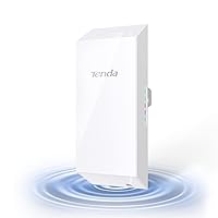 Tenda O1 Outdoor Access Point N300 Mbps, Long Range Smart Manage Outdoor CPE 2.4GHz, Wireless Bridge 8 dBi Transmission 500m, Passive PoE Powered, AP|Station|WISP|IP65 Waterproof Enclosure, O1(White)