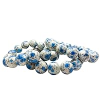 Natural AAA Blue White K2 Jasper Beads Bracelet 8mm Gemstone Stretch Fit Bracelet | 7-7.5” length | Unisex Bracelet | Round Shape Beads Bracele|Men/Women