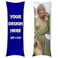 Design Your Own Photo Pillowcase Custom Pillow Cover Add Logo Name Any Text Personalized Gifts ​for Birthday Christmas Halloween Valentines Fathers Mothers Day, DarkBlue, 20
