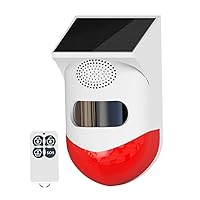 Solar Motion Sensor Alarm Outdoor Anti-Thief Detector with Loud Siren Remote Controller Siren Sound Alarm Solar Outdoor Motion Sensor