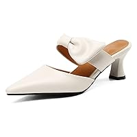 Heels Mules for Woman Closed Toe Sandals Kitten Heels Women Shoes Dressy Casual Wedding Party Dress Pumps