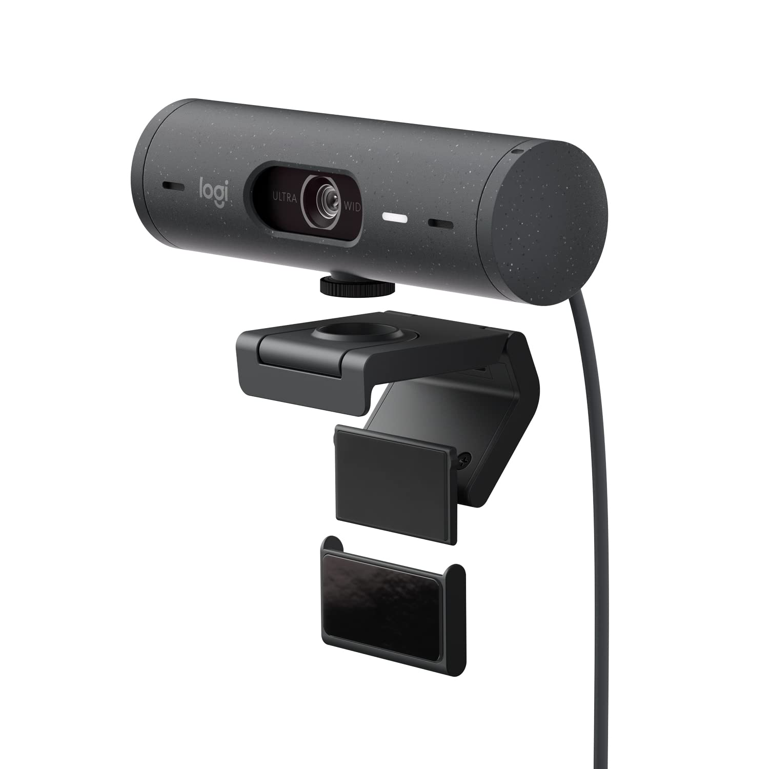 Logitech Brio 505 Full HD webcam with auto light correction, auto-framing, Show Mode, dual noise reduction mics, privacy shutter - Works with Microsoft Teams, Google Meet, Zoom - Grey