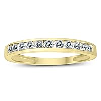 SZUL Certified 1/2ctw - 1ctw Channel Set Diamond Band Available in 10K Yellow Gold